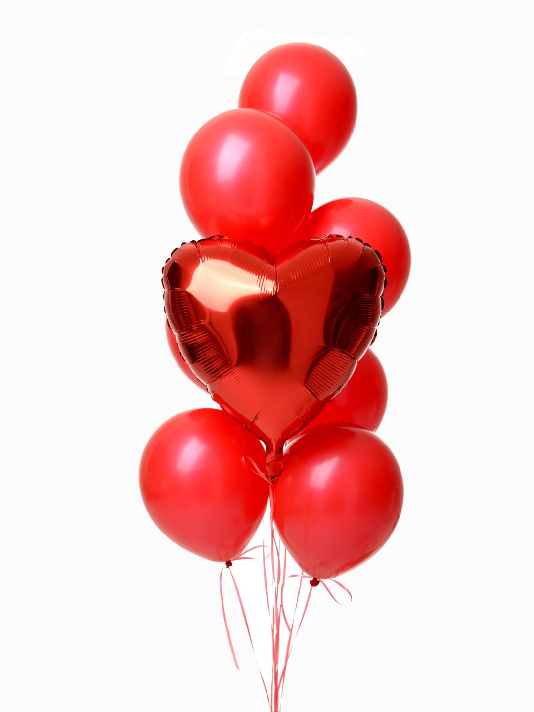 Red Heart Balloon Bouquet | 8-Piece Love Themed Arrangement ...